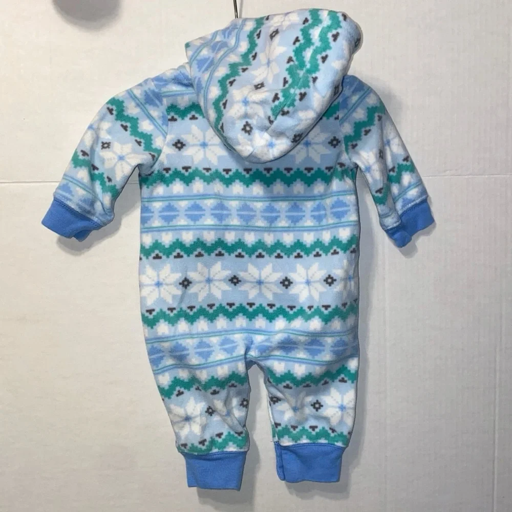 GYMBOREE NEWBORN SOFT FLEECE HOODED ONE PIECE FOOTLESS SLEEPWEAR